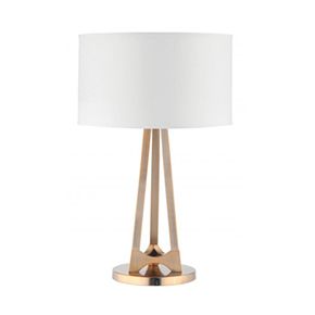 Simple modern American brass white linen lampshade hotel lobby home decor desk lamp