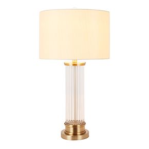 Hotel brass desk lamp white simple modern clear glass with switch plug for office bedroom living room customized lighting