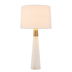 Modern creative simple Hotel Home decor bed side fabric shade marble white table lamps for bedroom Unique creative hospitality lighting living room lobby Customized lamp