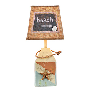 Creative Seaside Theme Table Lamp with Pictured Shade for Villa Decoration