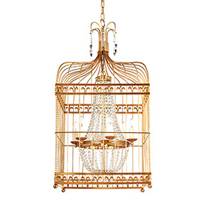 Contemporary Golden Double-Frame Pendant Luxury Chandelier Decorative Ceiling Fixture