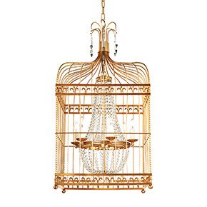 Contemporary Golden Double-Frame Pendant Luxury Chandelier Decorative Ceiling Fixture