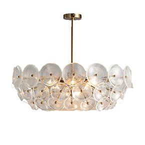 Modern Decorative Indoor Pendant with Semi-transparent Disk Shade