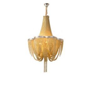 Modern Creative Golden Fabric String Shade Chandelier Decorative Pendant Light