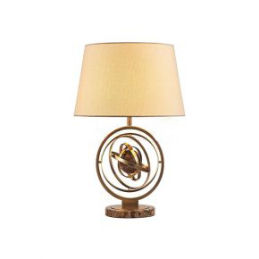 Modern Circular Decorative Iron Table Lamp with Marble Stone Base