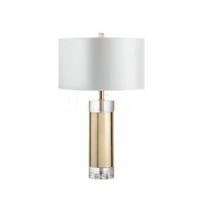 Table lamp with Crystal and Fabric Shade
