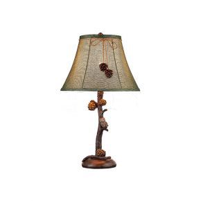 Forest Theme Squirrel and Pinecone Table Lamp