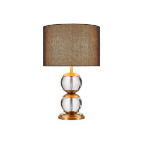 Crystal Table Lamp with Fabric Shade