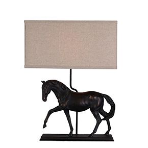 Modern Black Stallion Based Table Lamp for Home Decoration