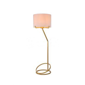 Contemporary Golden Frame Circular Base Floor Lamp