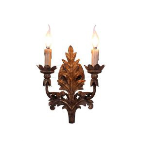 Vintage Bronze 2-holder Candlestick Decorative Wall Lamp