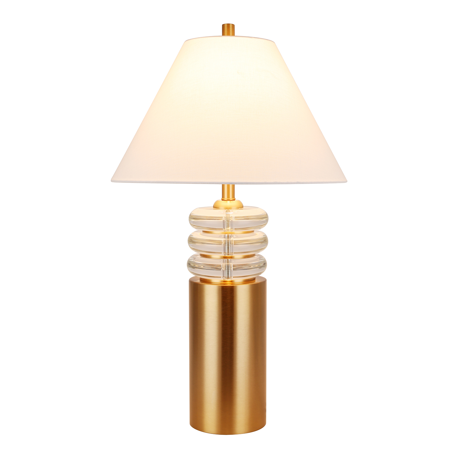 Vintage Brass Crystal Table Lamp