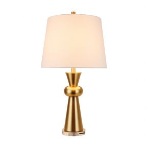 Vintage Brass Crystal Shade Table Lamp