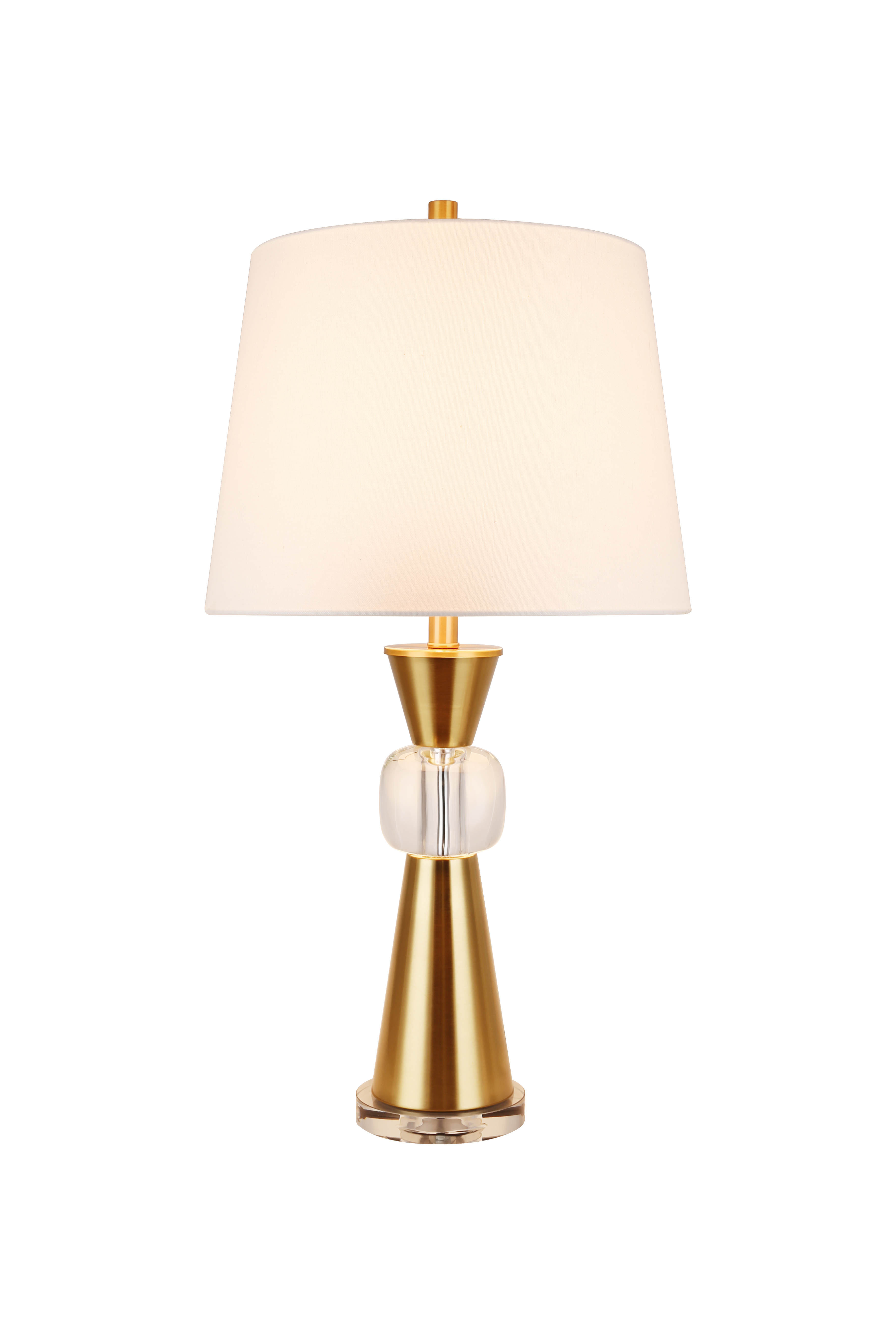 Vintage Brass Crystal Ring Table Lamp